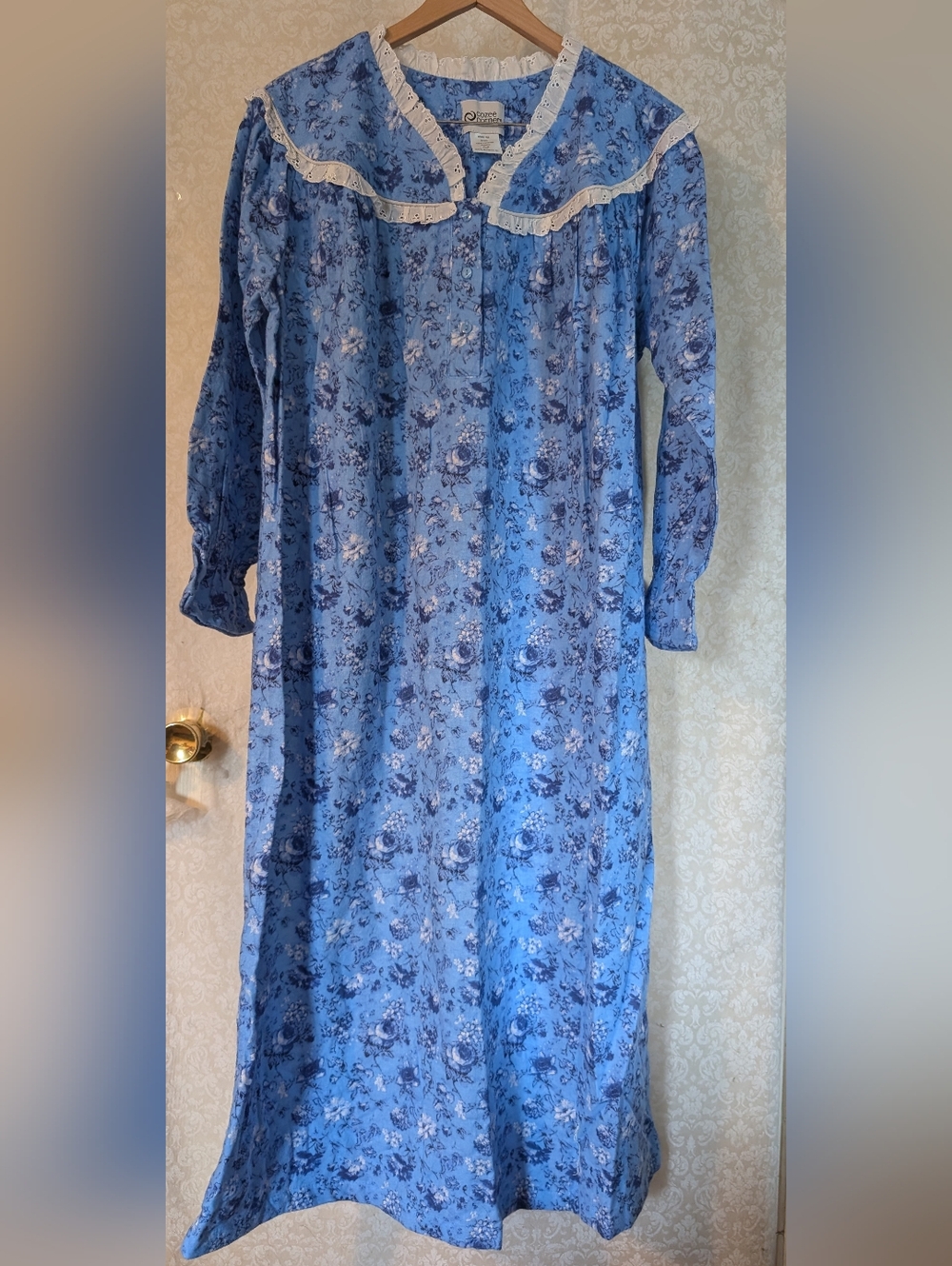 Cozee Corner Sz.XLP 100% Cotton Nightgown Blue - Picture 14 of 16